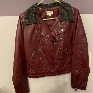 Maroon leather jacket